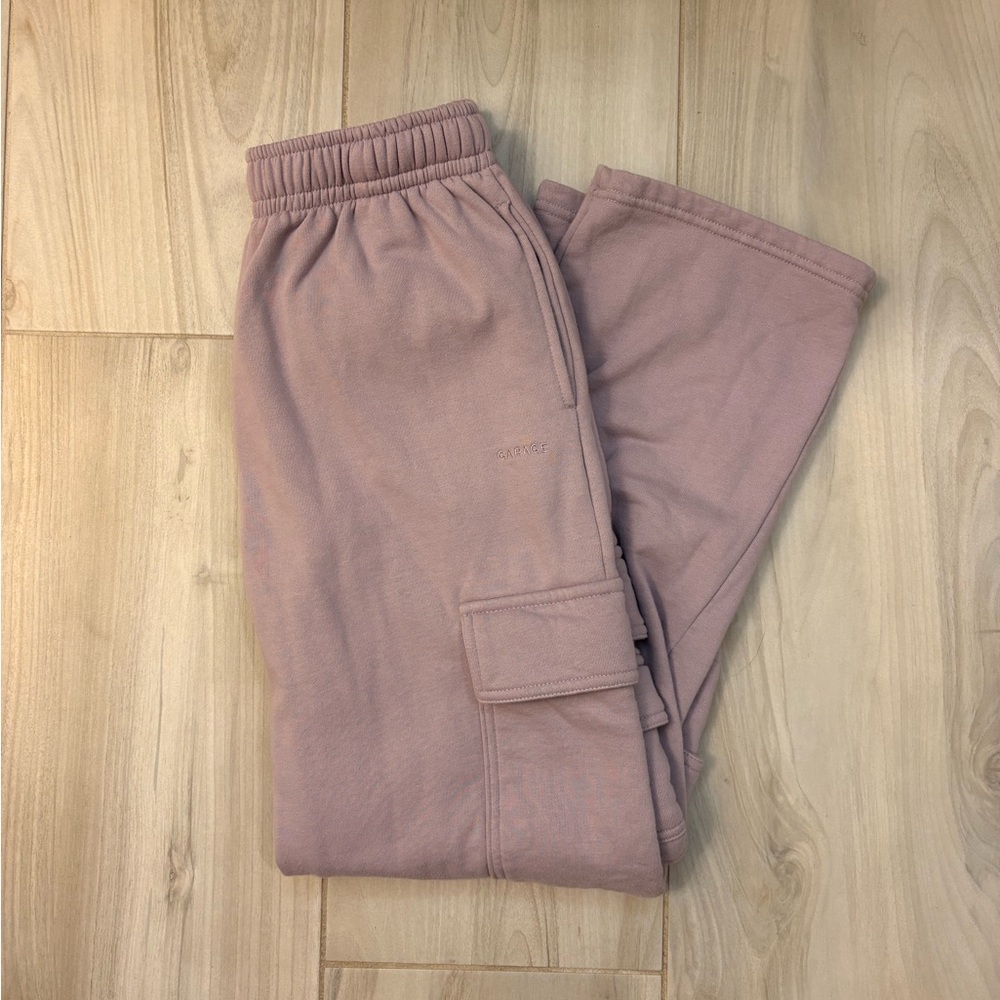 SOLD - Garage Purple Wide Leg Cargo Sweatpants